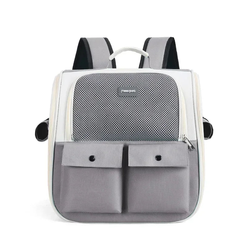 Pet Backpack Portable Cat and Small Dogs Outdoor Carrier Foldable Ventilated Design Large Cat Dog Backpack Carrier Bag