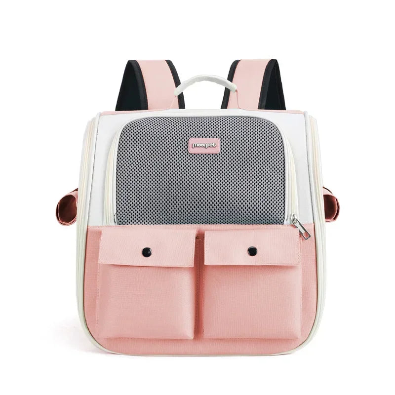 Pet Backpack Portable Cat and Small Dogs Outdoor Carrier Foldable Ventilated Design Large Cat Dog Backpack Carrier Bag