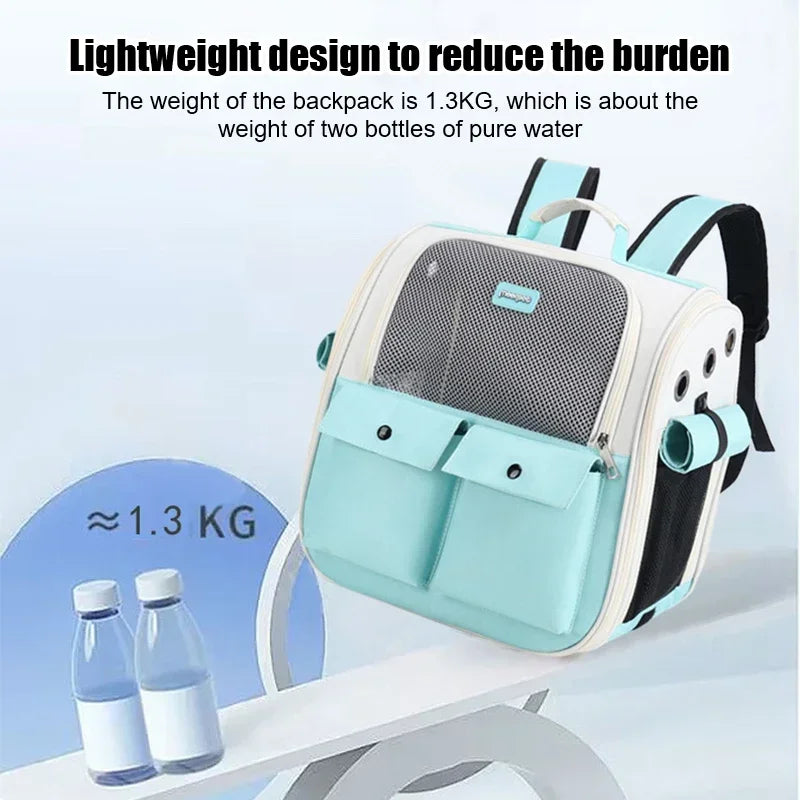 Pet Backpack Portable Cat and Small Dogs Outdoor Carrier Foldable Ventilated Design Large Cat Dog Backpack Carrier Bag