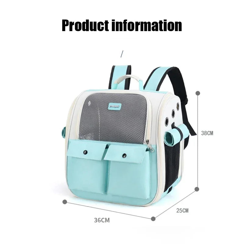 Pet Backpack Portable Cat and Small Dogs Outdoor Carrier Foldable Ventilated Design Large Cat Dog Backpack Carrier Bag