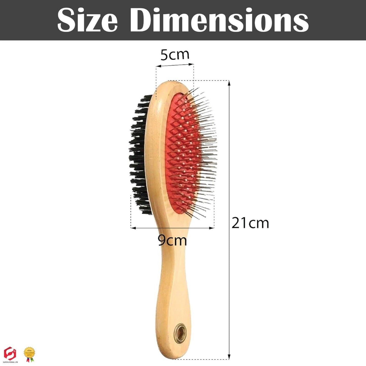 Double Side Dog Cat Grooming Brush Groomer Comb Pet Hair Fur Tidy Cleaner Wooden