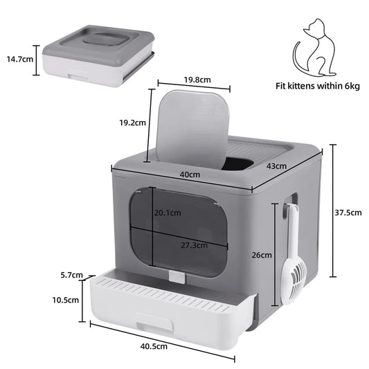 Modern Cat Litter Box Cat House Furniture Detachable Kitten Cat Potty Self Cleaning Hidden Toilet with Portable Scoop Drawer