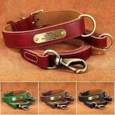 Personalised Leather Dog Fashion Set 🐾-0